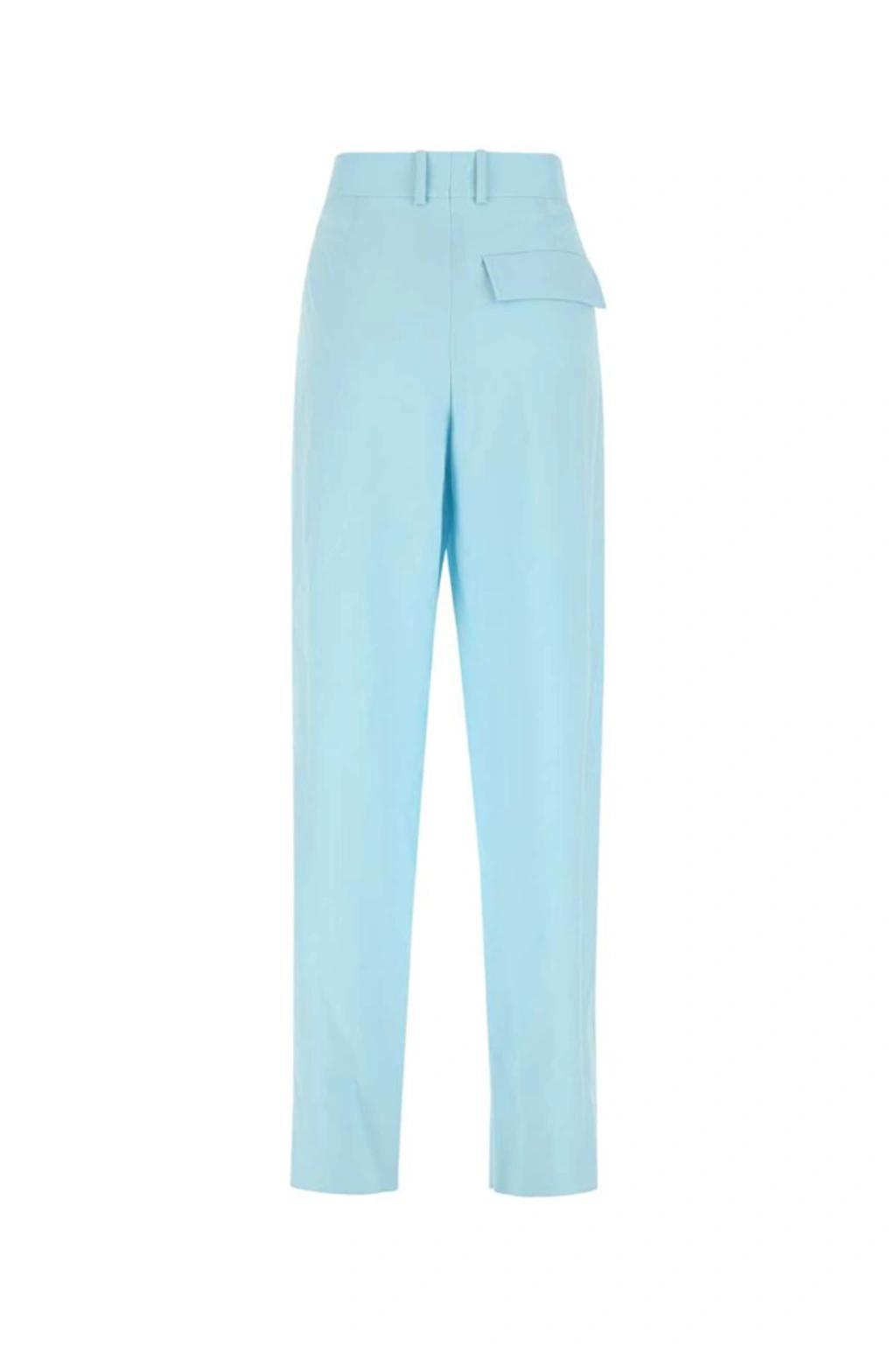 BOTTEGA VENETA Light Blue Tapered Wool Twill Trousers Product Image
