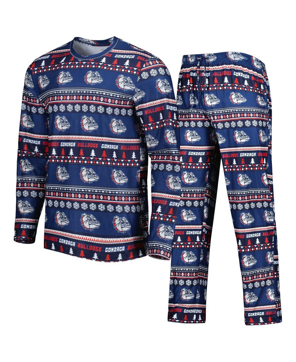 Men's Concepts Sport Navy Gonzaga Bulldogs Swivel Long Sleeve T-Shirt & Pants Sleep Set, Size: Medium, Zag Blue Product Image