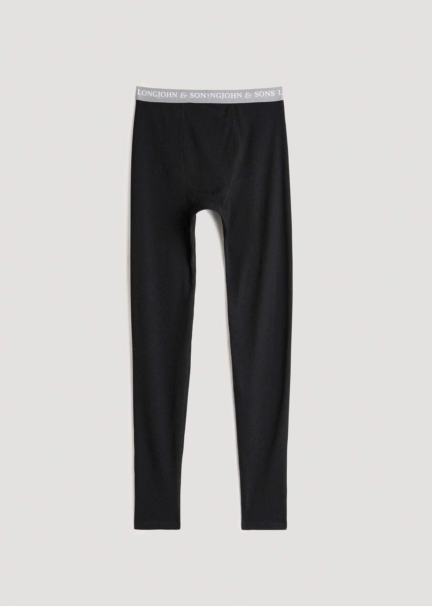 LJ&S Long Thermal Underwear in Black - Bottoms for Tall Men Product Image