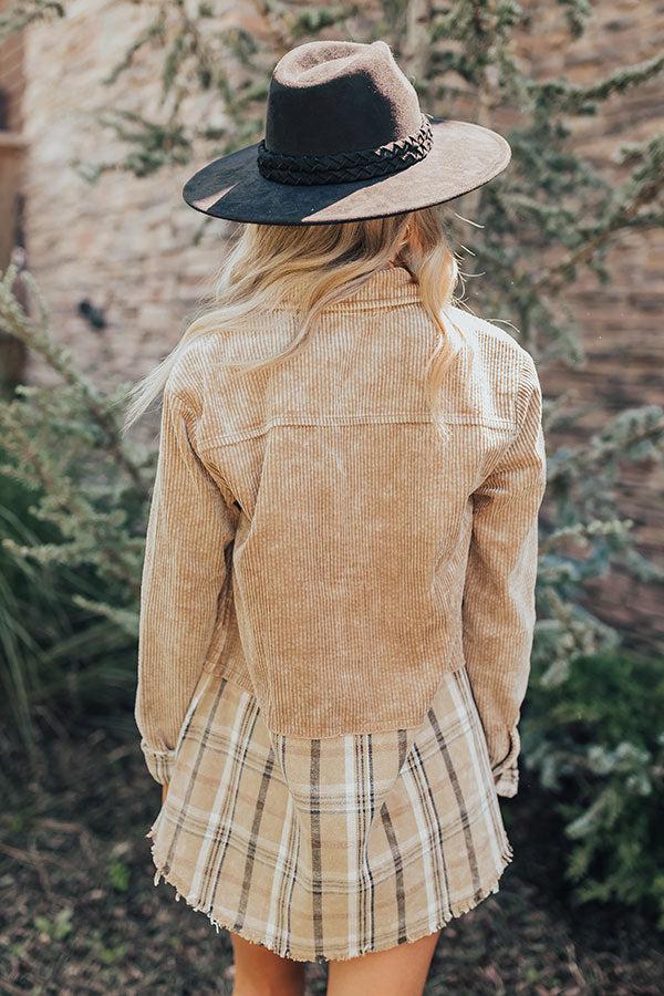 Hot Cocoa Sippin' Corduroy Jacket in Khaki Product Image