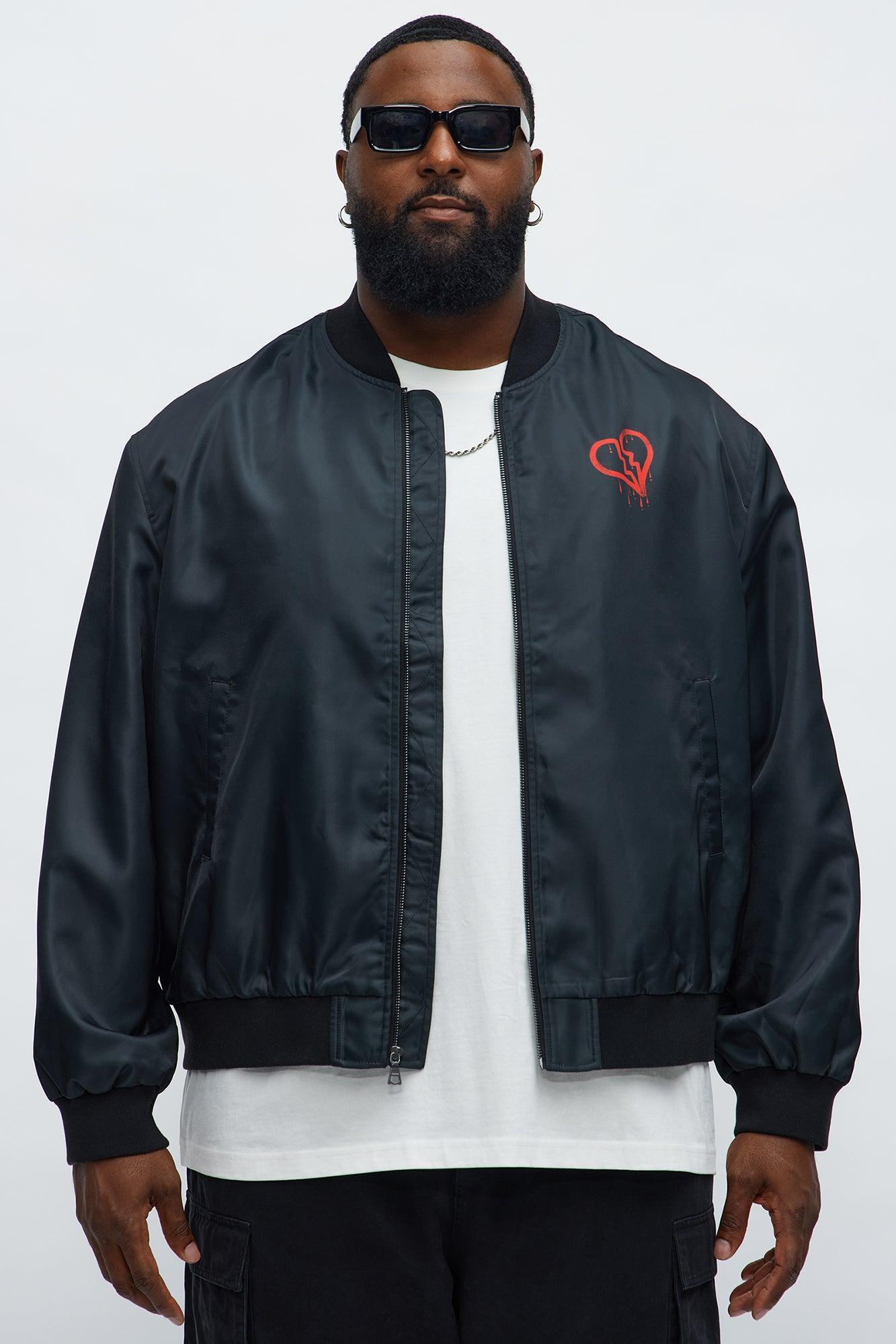 Cropped Urban Bomber Jacket - Black Product Image