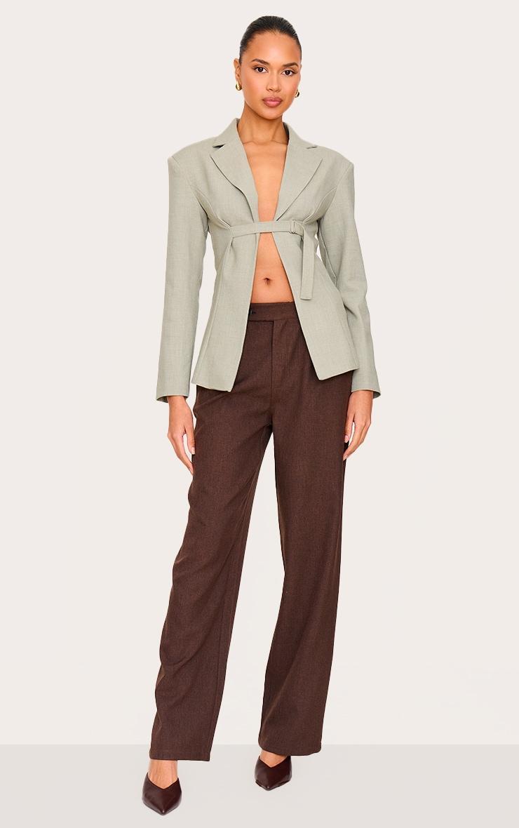 Sage Strap Detail Fitted Blazer Product Image