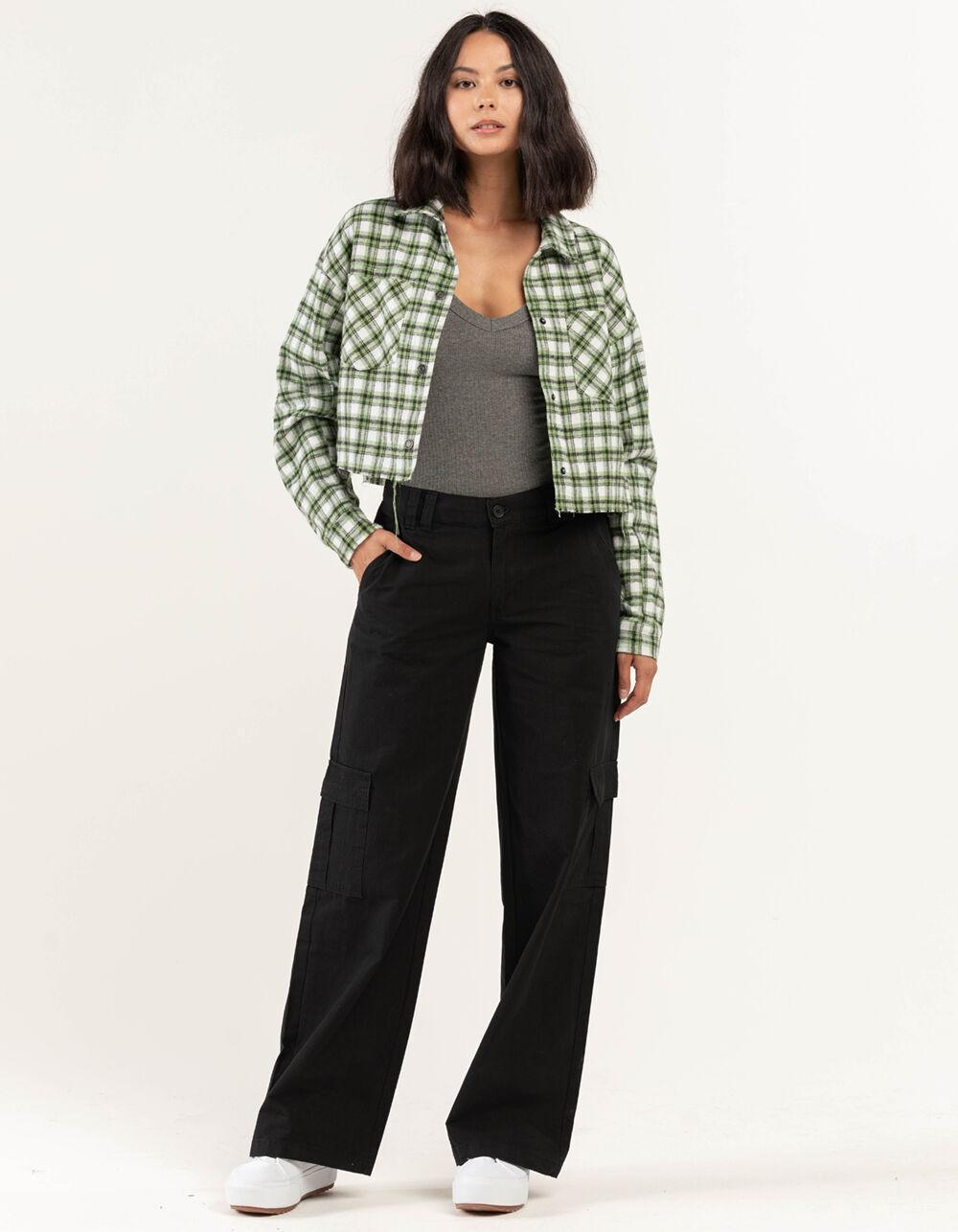 RSQ Womens Low Rise Cargo Pants - DK GREEN Product Image