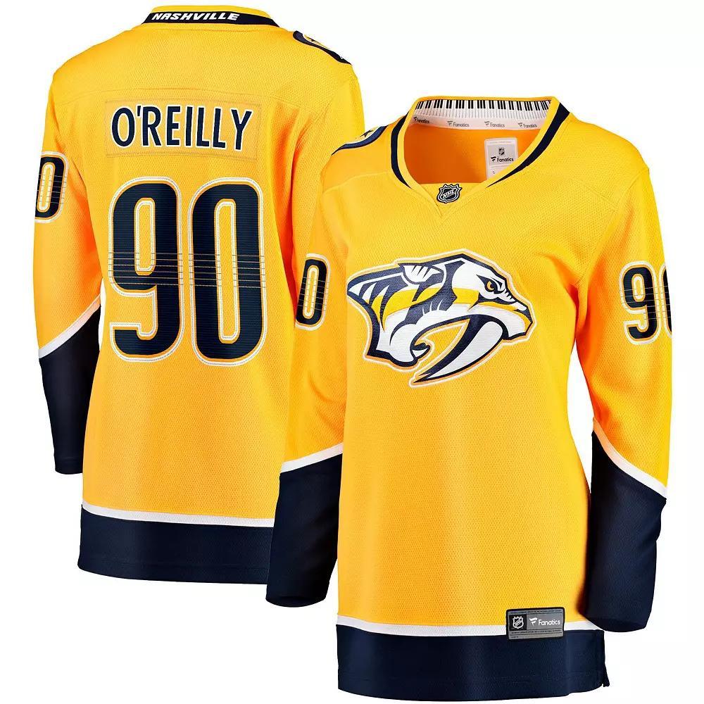 Women's Fanatics Branded Ryan O'Reilly Gold Nashville Predators Home Premier Breakaway Player Jersey, Size: XS, Pdt Gold Product Image