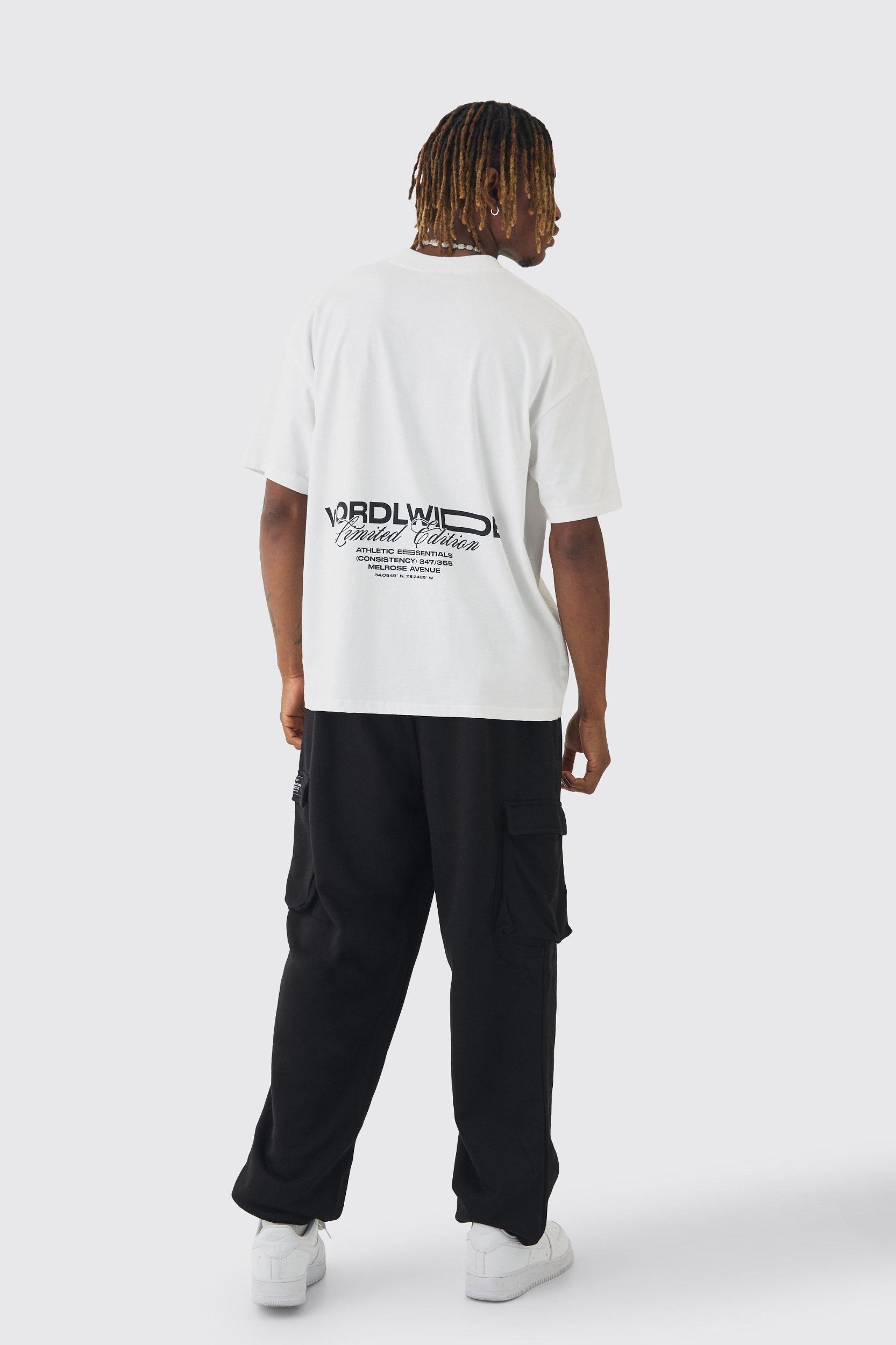 Tall Woven Tab Oversized Fit Cargo Sweatpants | boohooMAN USA Product Image