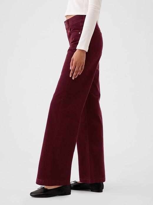 High Rise Corduroy Stride Wide-Leg Pants Product Image