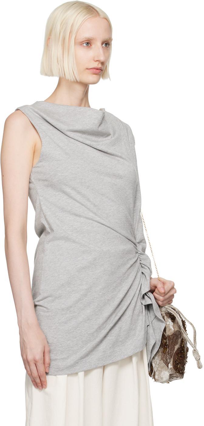DRIES VAN NOTEN Draped Sleeveless Top In 813 Grey Melange Product Image
