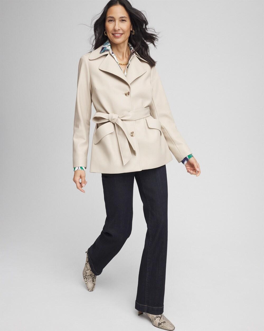 Buttery-Soft Faux Leather Trench Coat Product Image