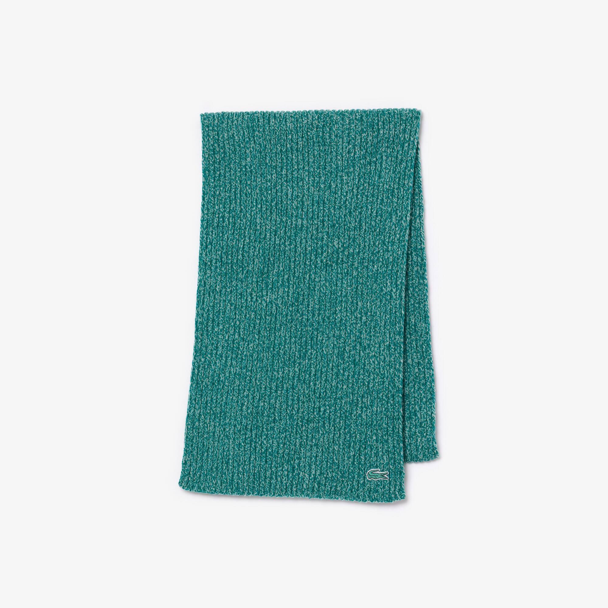 Mercerized Carded Wool Rib Knit Scarf Product Image