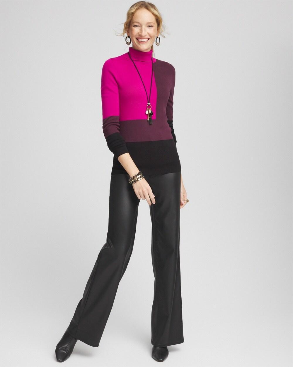 Ecovero™ Colorblock Turtleneck Pullover Sweater Product Image