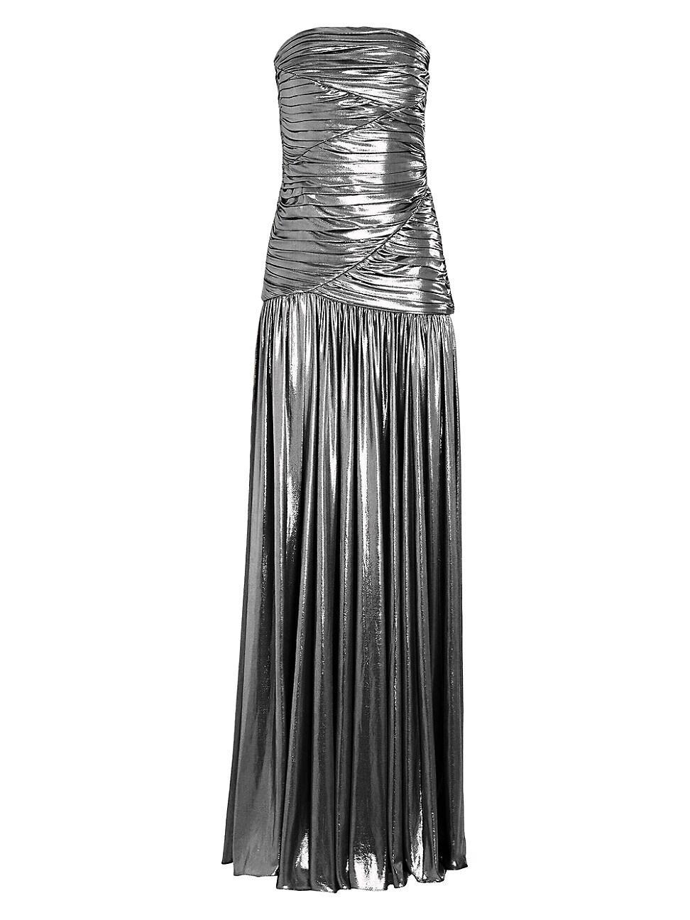 Josie Strapless Lam Slit Gown Product Image