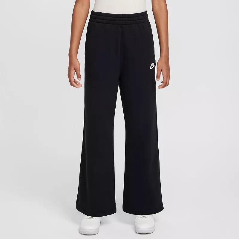 Girls 7-16 Nike Sportswear Club Fleece Wide-Leg Pants, Girl's, Size: Large, Pink Product Image