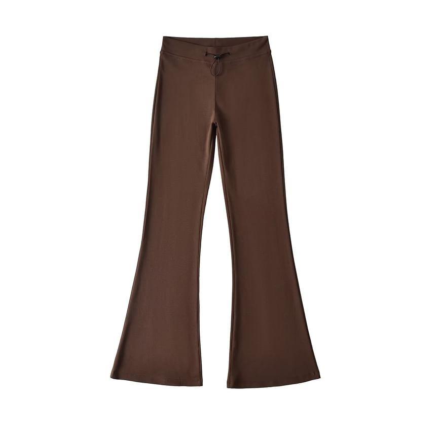 Drawstring Waist Flared Pants Product Image