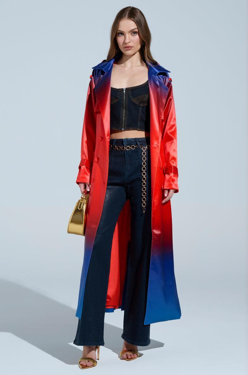 NICKI OMBRE SATIN TRENCH Product Image