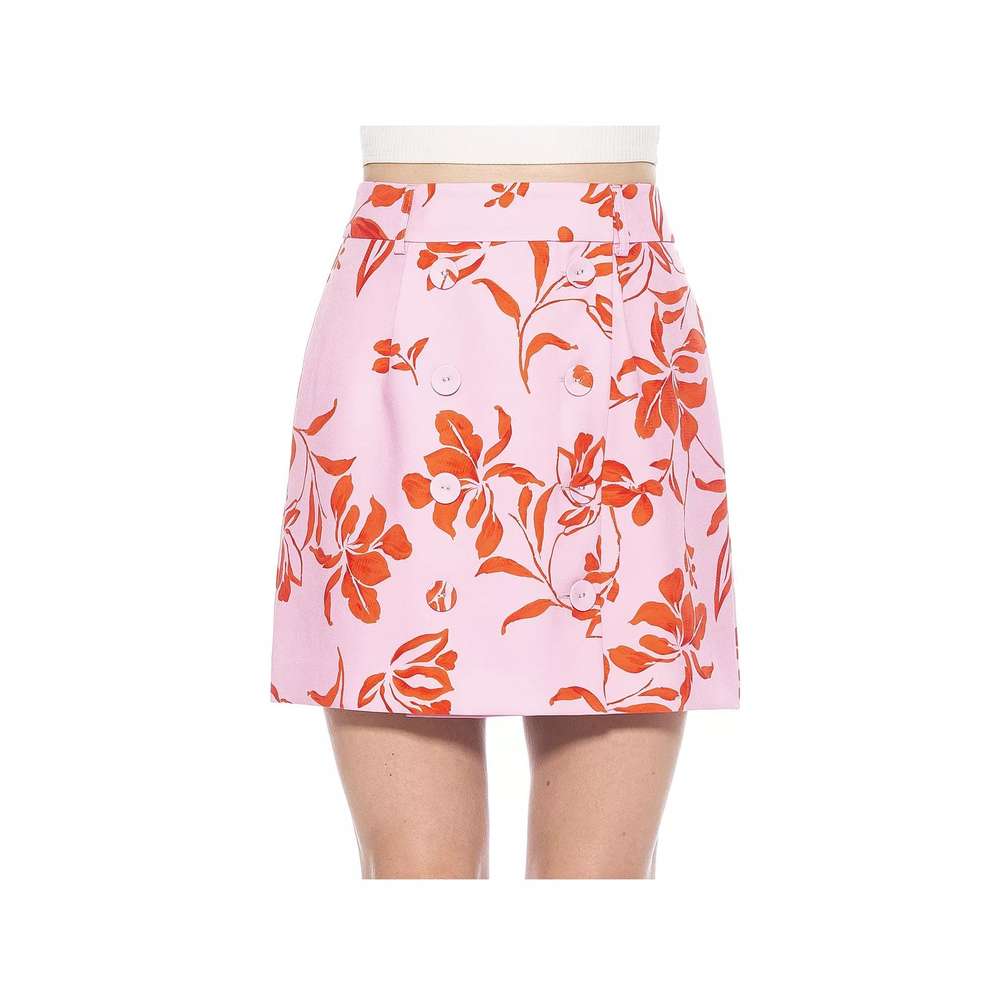 Women's ALEXIA ADMOR Cyrus Skirt, Size: 12, Pink Floral Product Image