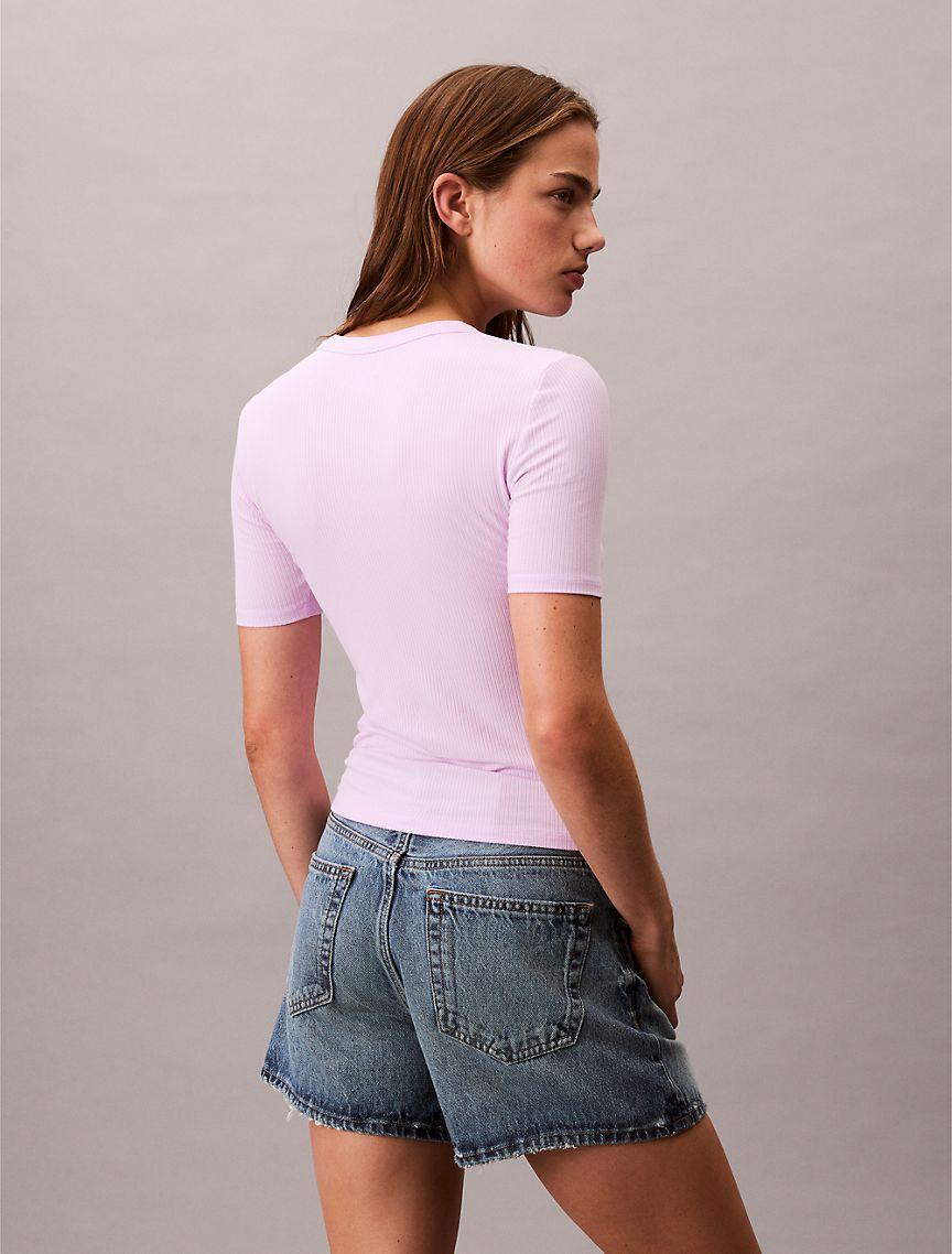 Modal Stretch Monogram Logo Graphic Slim T-Shirt  Product Image