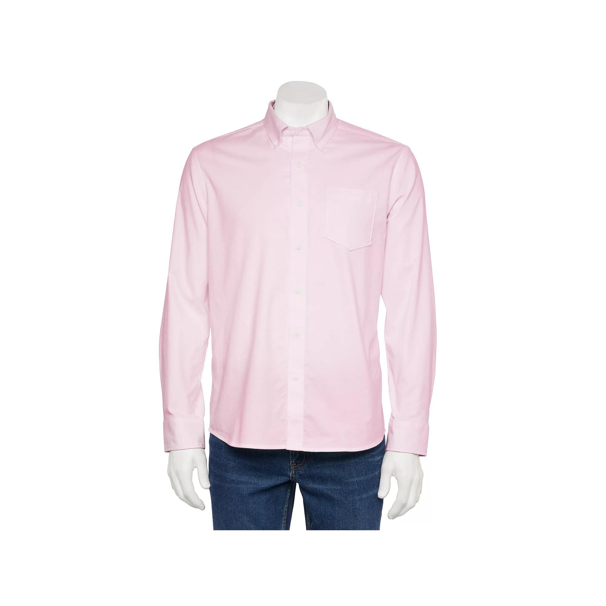 Men's Sonoma Goods For Life® Adaptive Long Sleeve Perfect Length Shirt, Size: Small, Castlerock Product Image