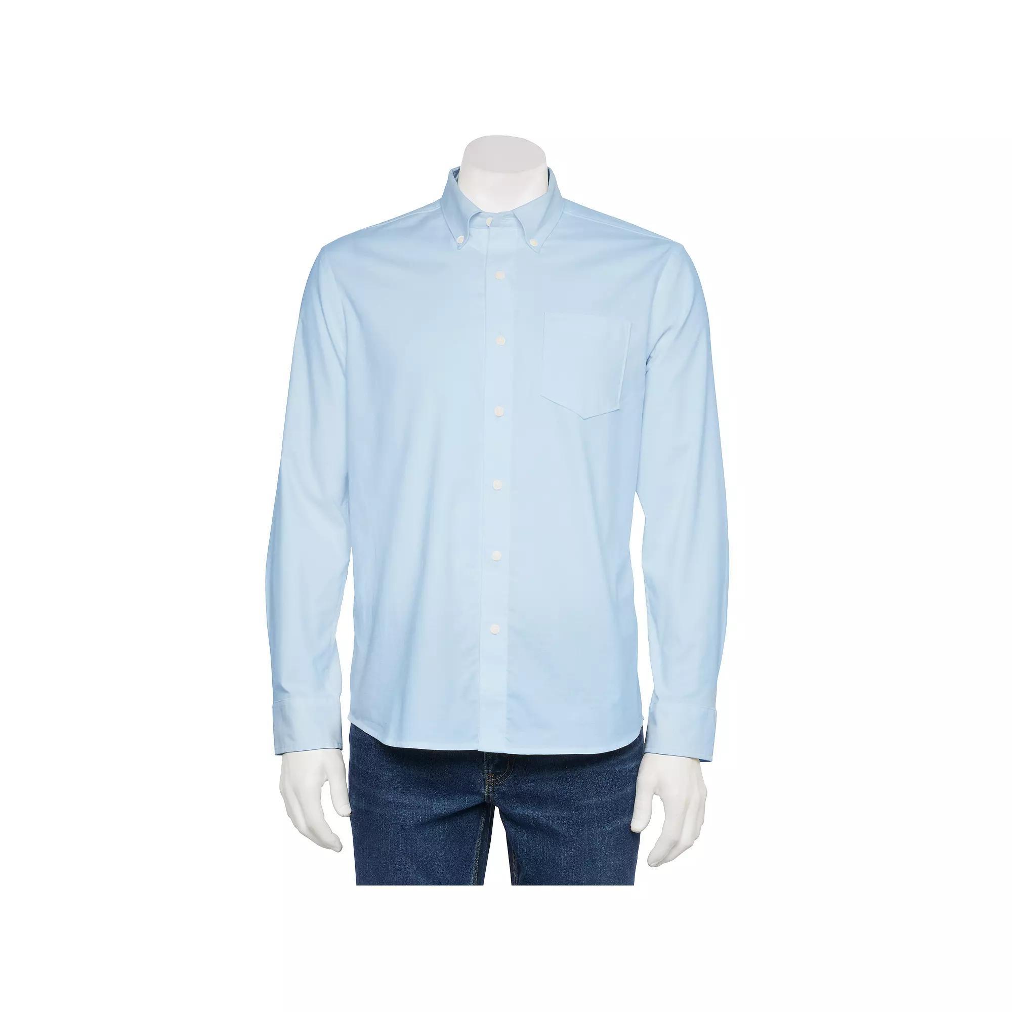 Men's Sonoma Goods For Life® Adaptive Long Sleeve Perfect Length Shirt, Size: Small, Castlerock Product Image