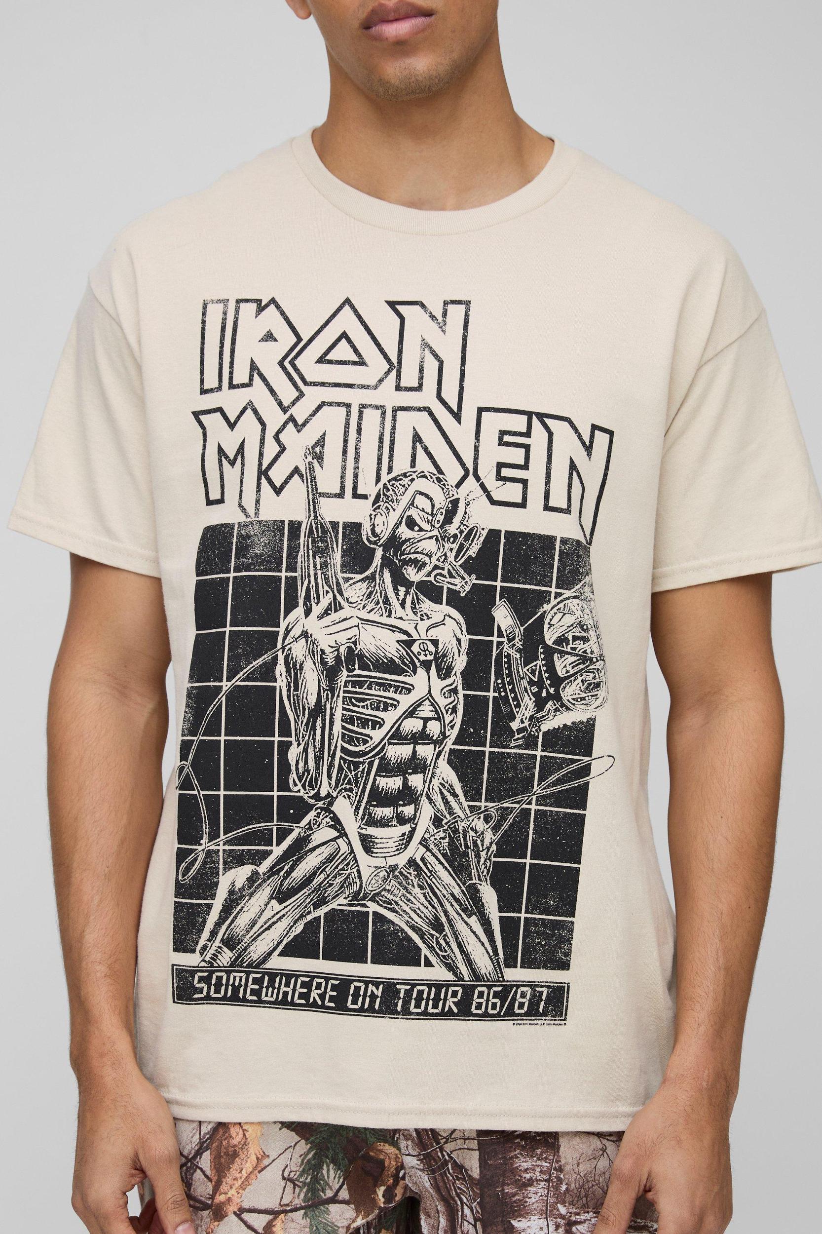 Oversized Iron Maiden License Graphic T Shirt | boohooMAN USA Product Image