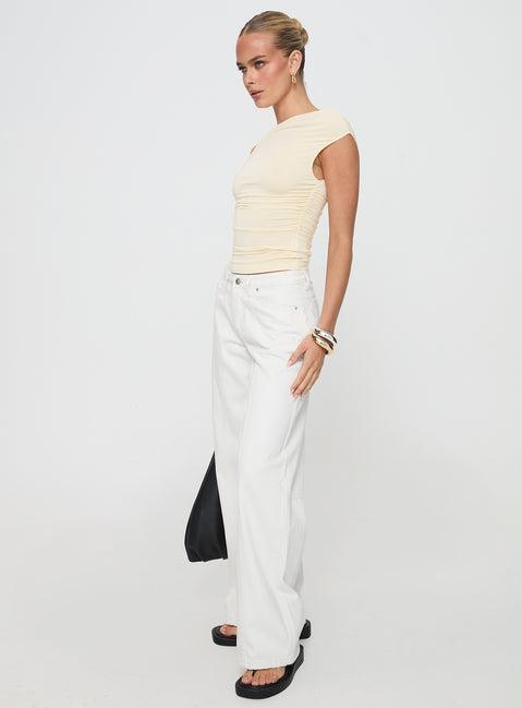 Lando Low Rise Straight Leg Jeans White Product Image