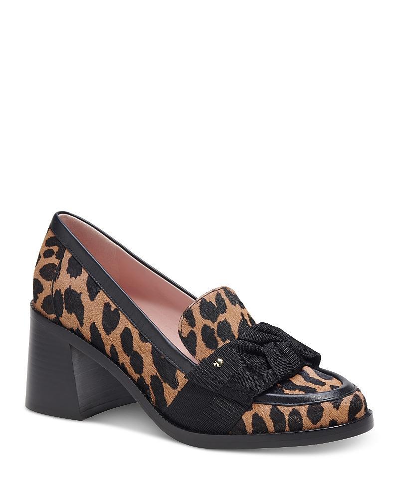 Womens Leandra 89MM Leather Block-Heel Loafers Product Image