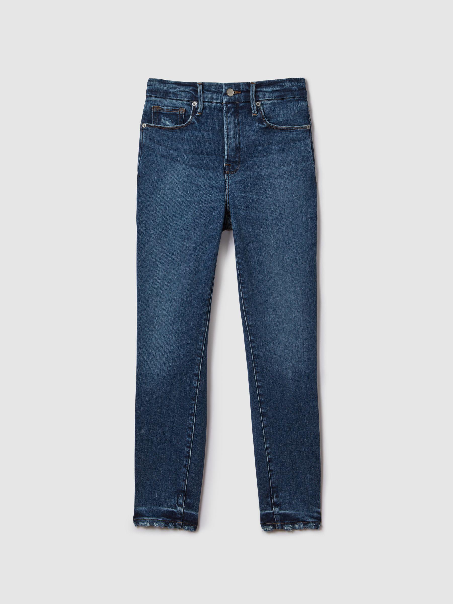 Good American Distressed Skinny Jeans in Indigo Product Image