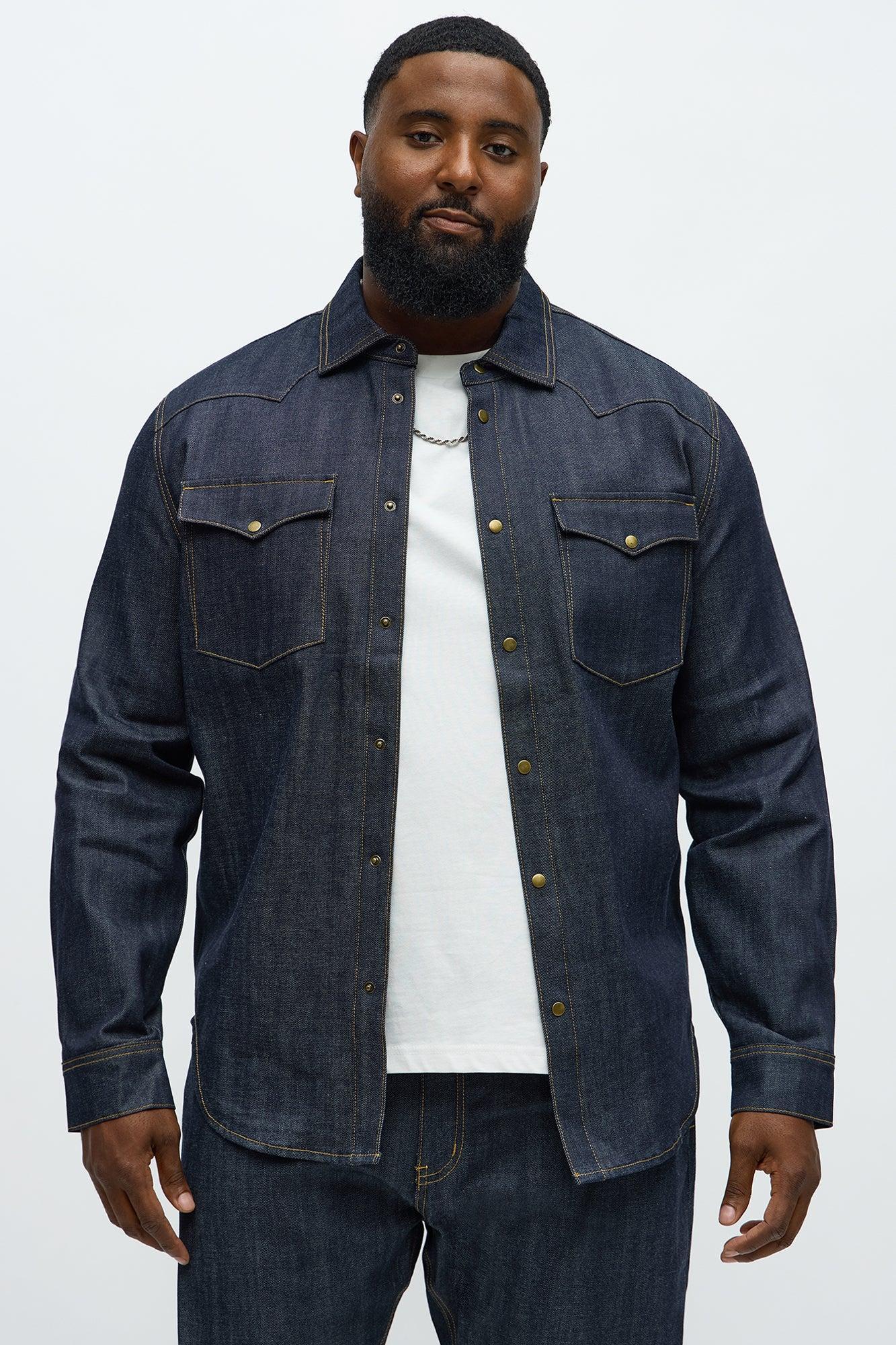 Raw Selvedge Western Denim Shirt - Indigo Product Image