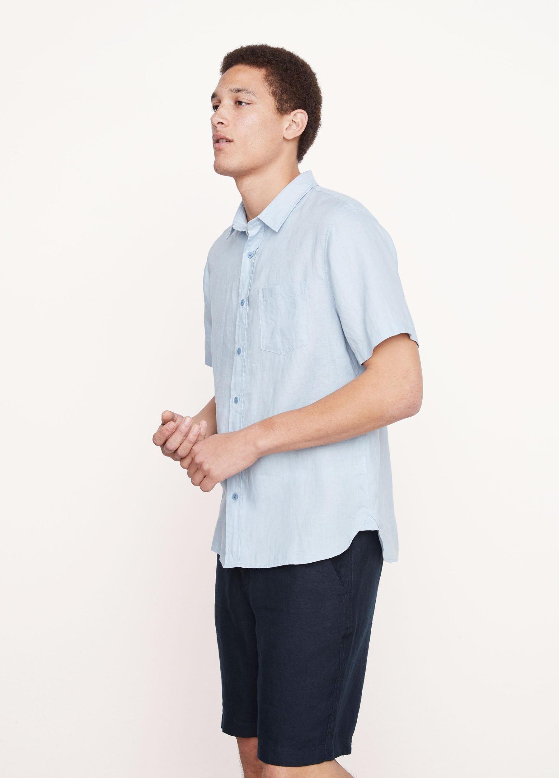 Mens Linen Short-Sleeve Shirt, Rosewater, Size XS Vince Product Image