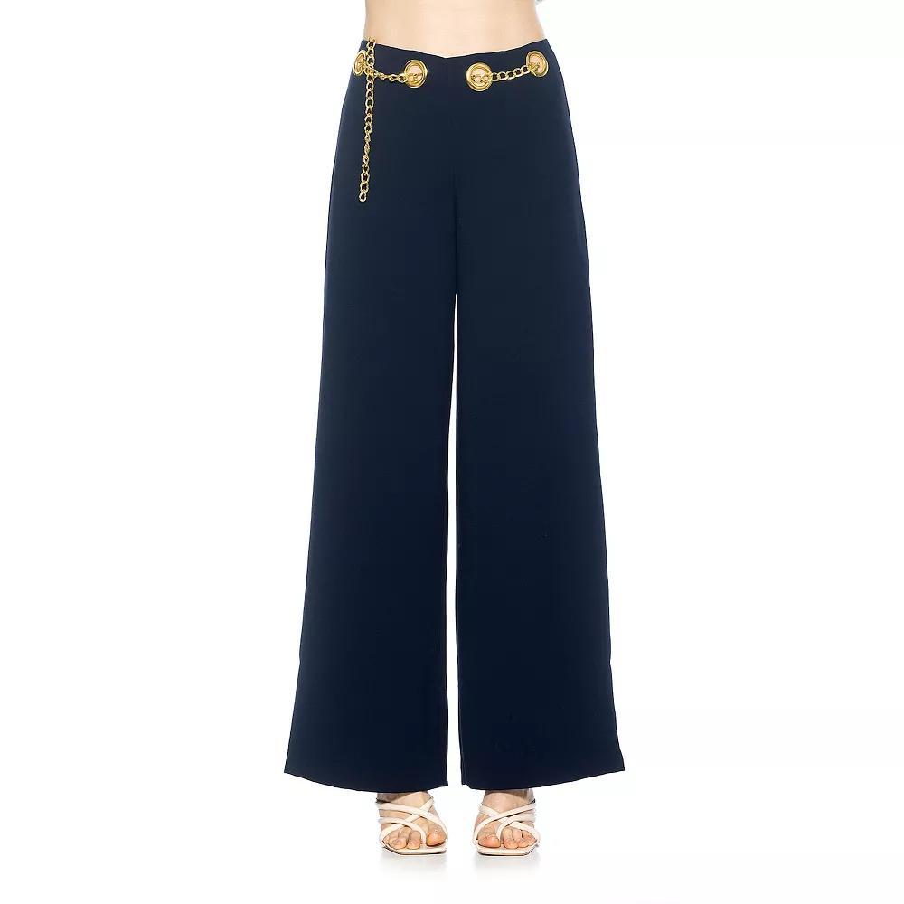 Women's ALEXIA ADMOR Cassie Wide Leg Mid Rise Pants, Size: 10, Ivory Product Image