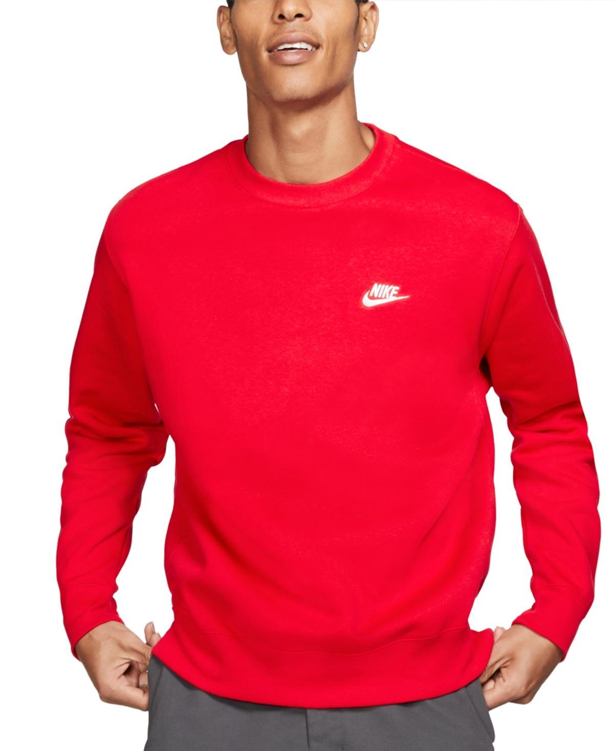 Nike Men's Club Crewneck Sweatshirt in Khaki/White at Nordstrom, Size Small Product Image