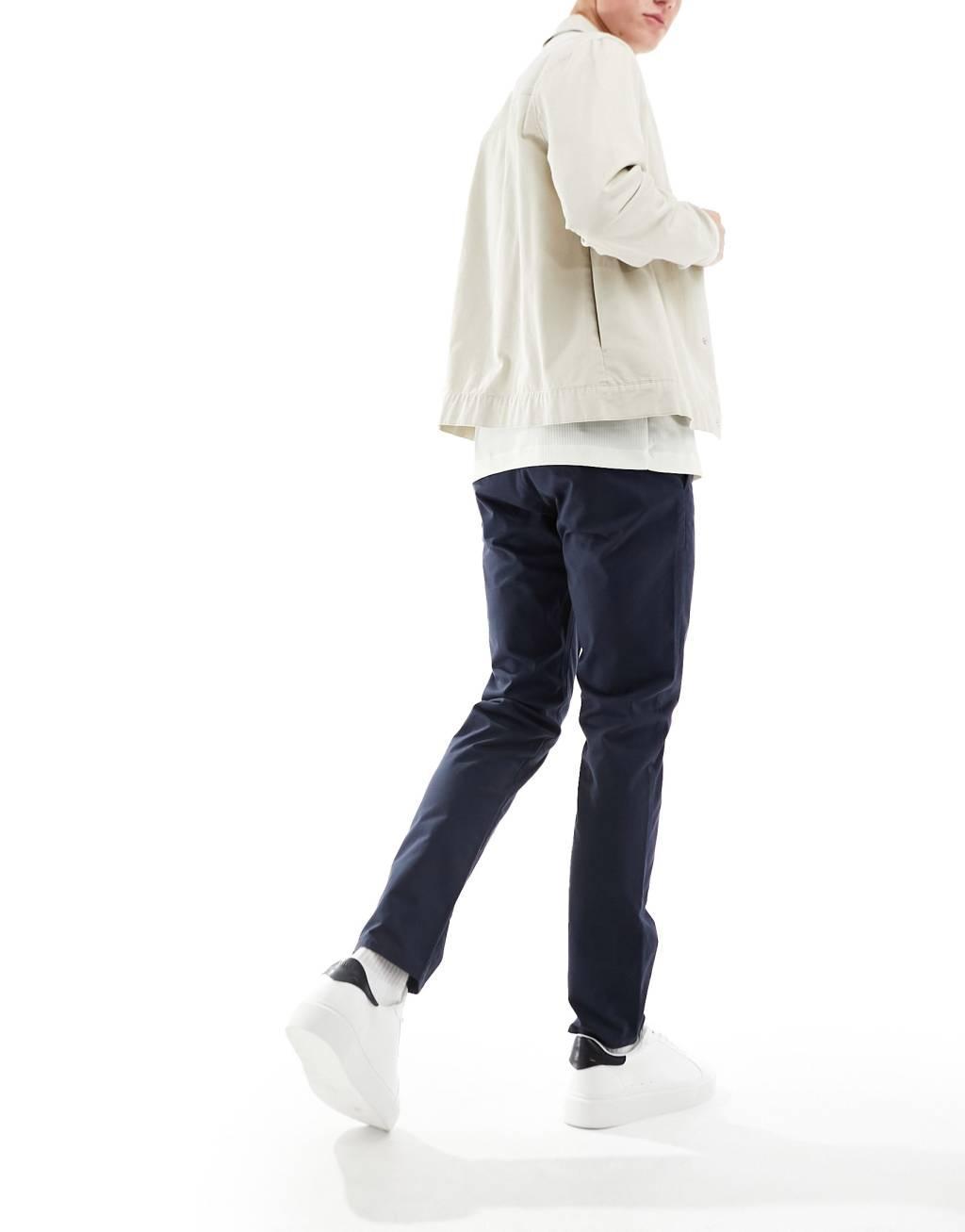 Farah Elm cotton mix chino twill pants in navy Product Image