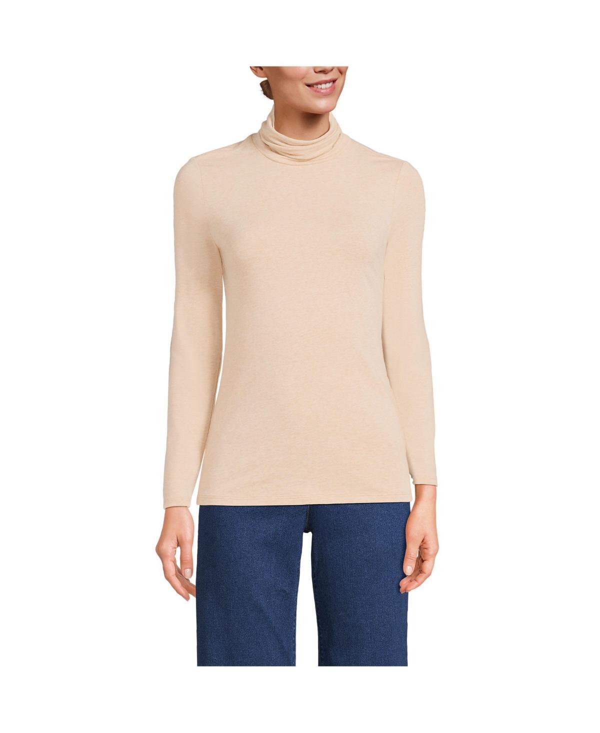 Petite Lands' End Lightweight Fitted Long Sleeve Turtleneck, Women's, Size: XS Petite, Soft Green Product Image