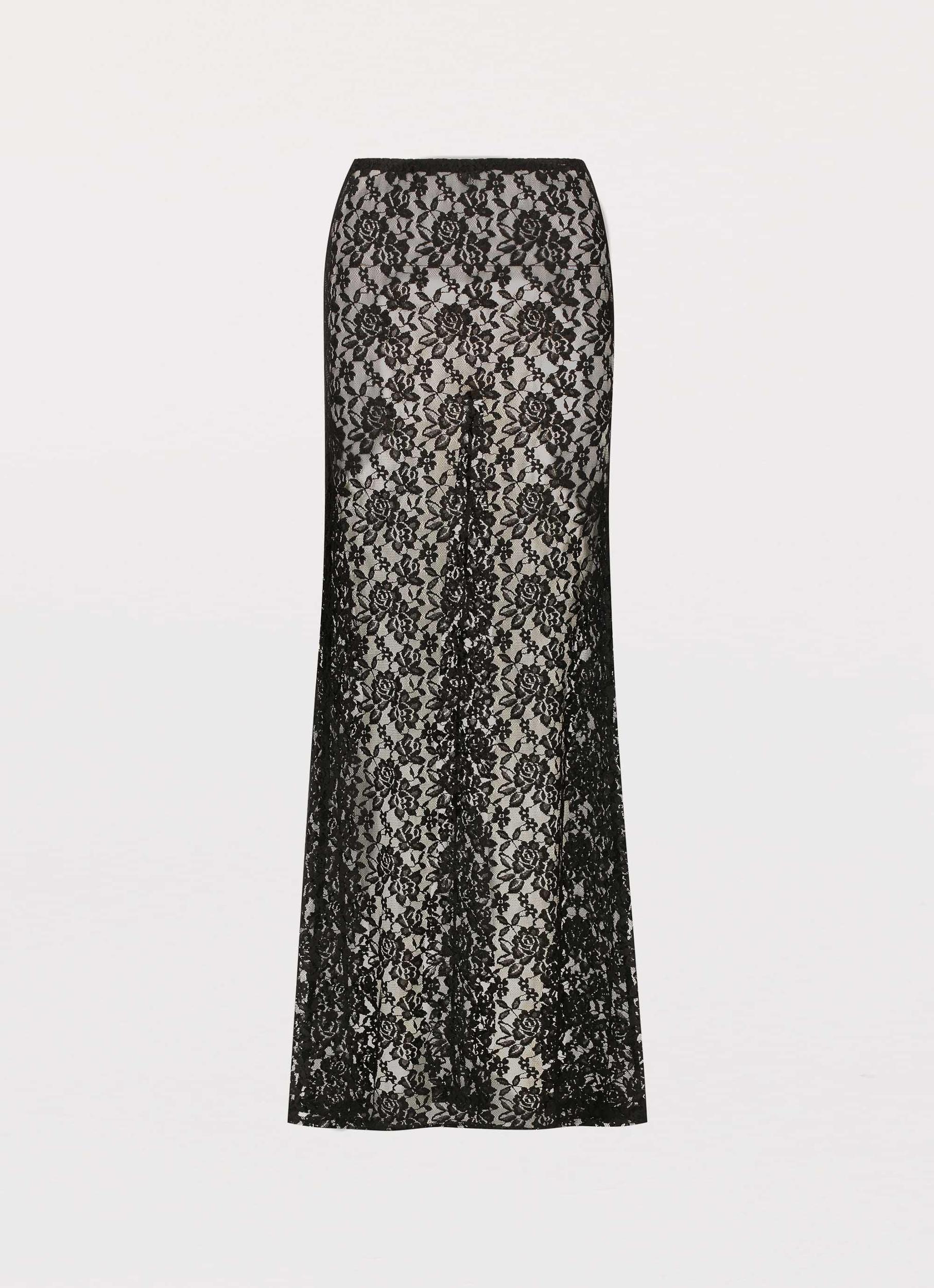 Zephyra Lace Maxi Skirt - Black Product Image