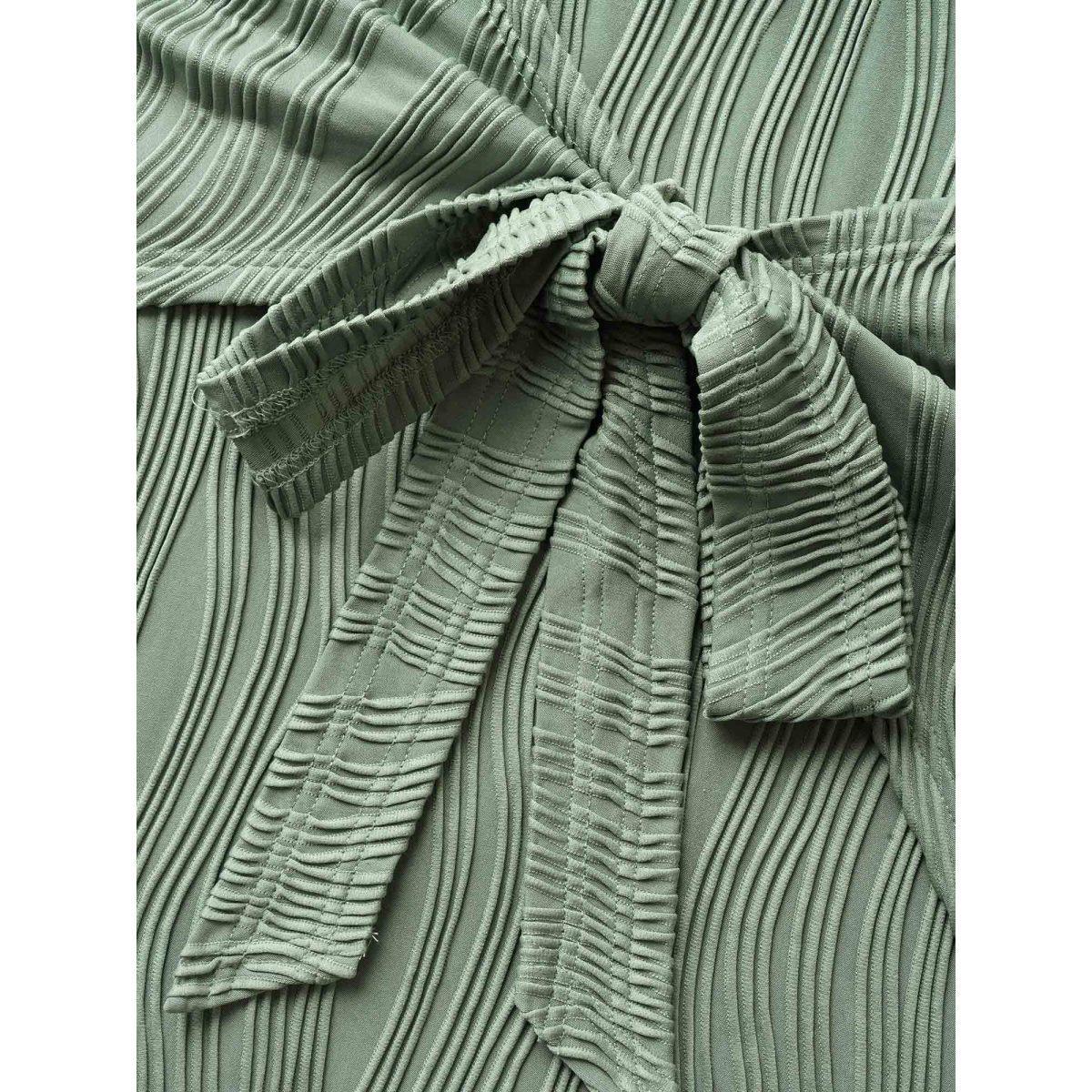 Plus Size Round Neck Pit Strip Tie Knot Dress Palemauve Women Casual Tie knot Round Neck Short sleeve Curvy BloomChic 28/5X Product Image