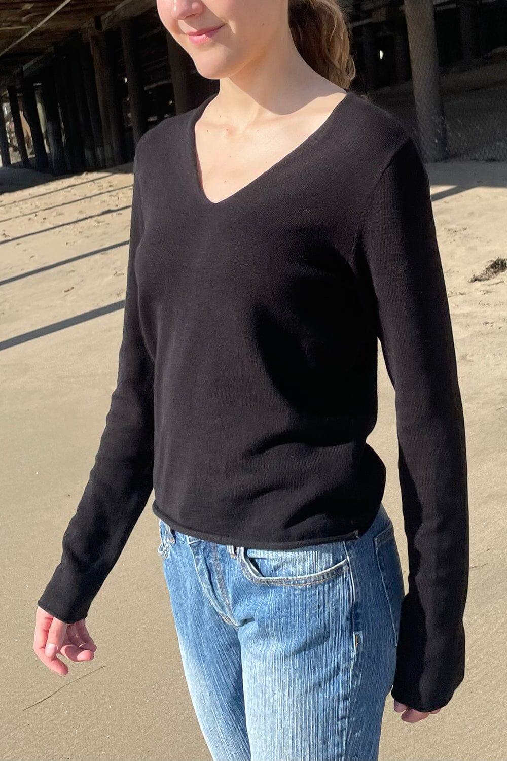 Andi V-Neck Cotton Sweater Product Image