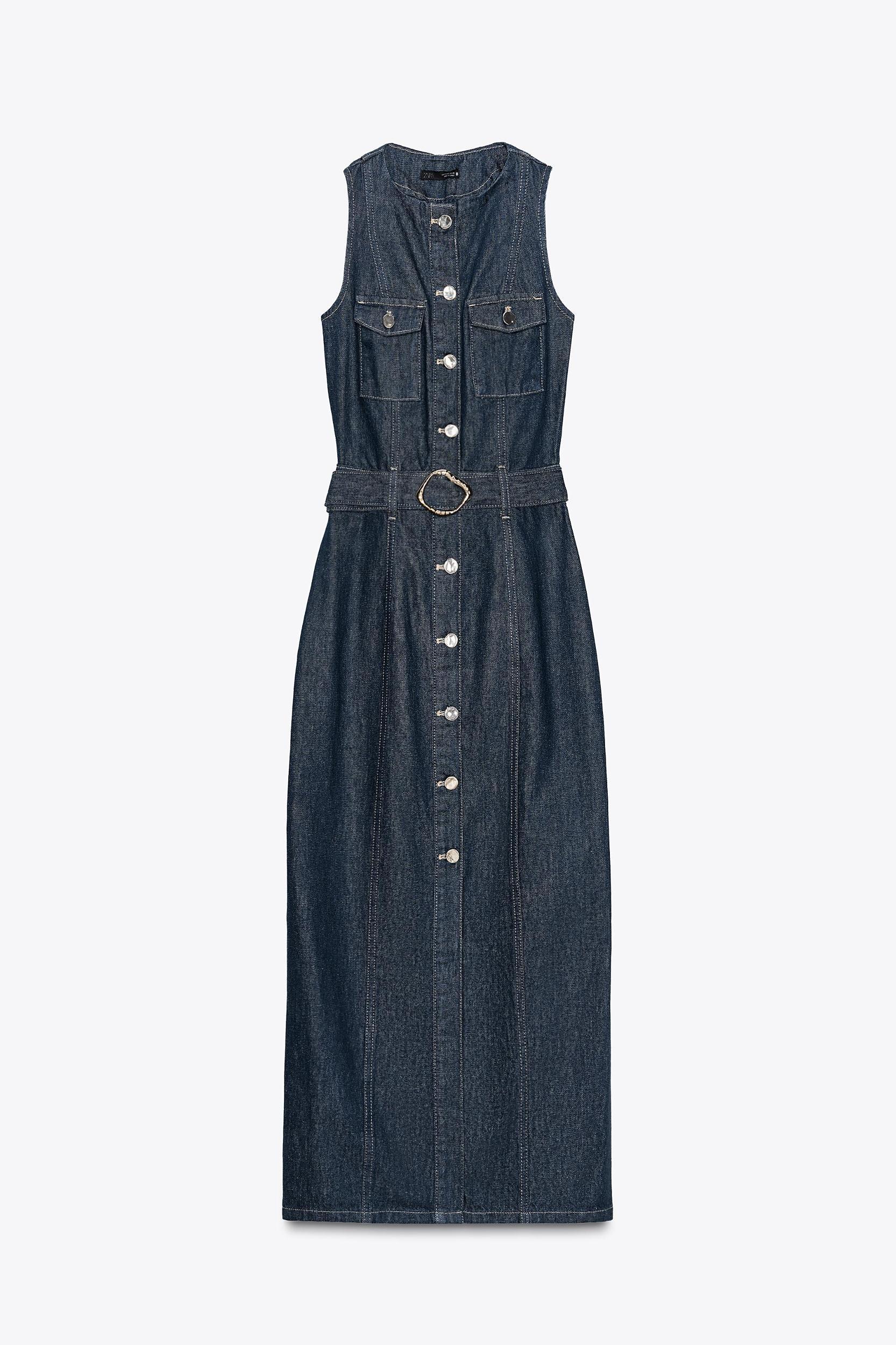 Z1975 BELTED DENIM DRESS Product Image