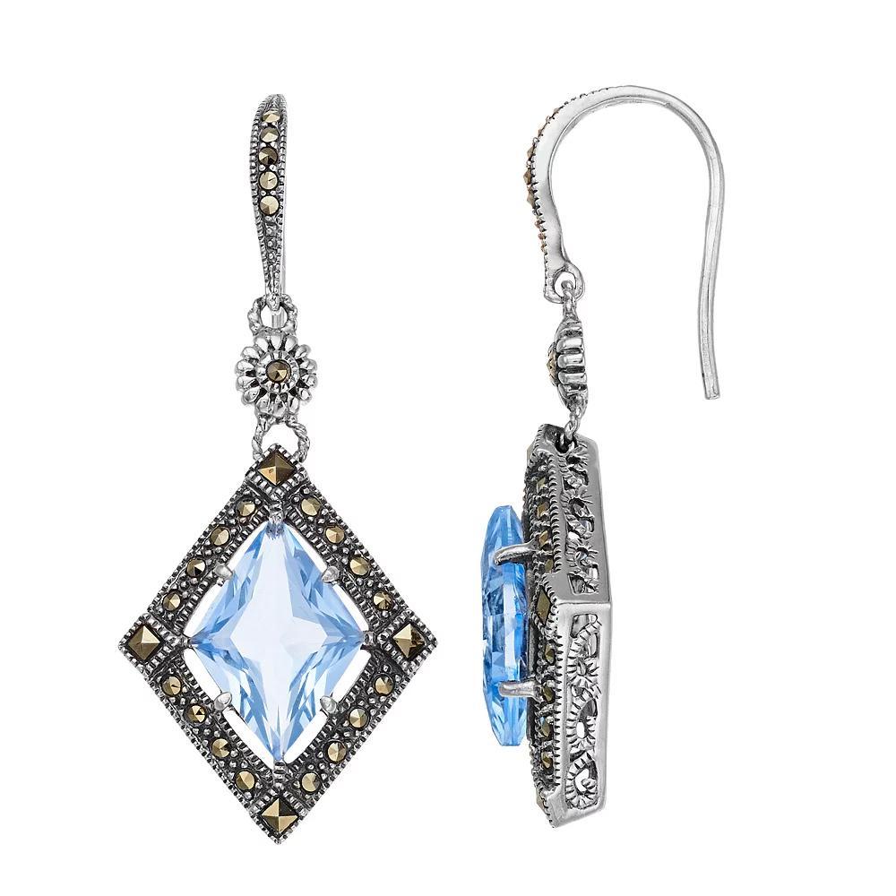 Lavish by TJM Sterling Silver Synthetic Blue Quartz Drop Earrings, Women's Product Image