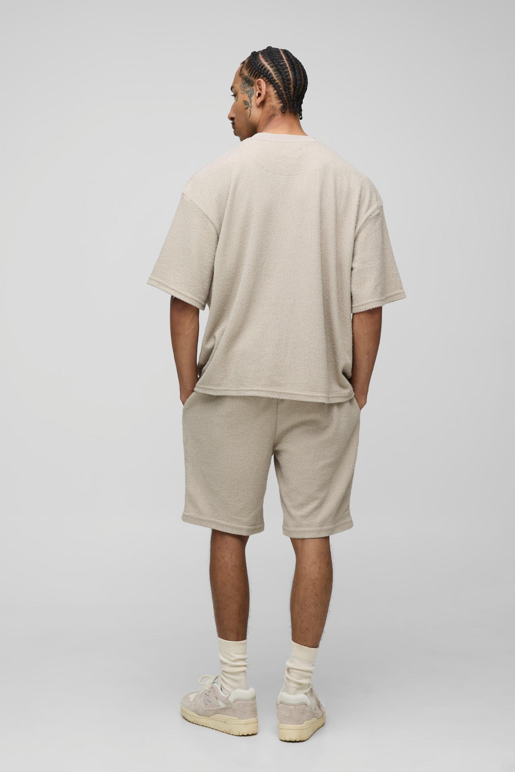 Oversized Boxy Natural Texture T-Shirt | boohooMAN USA Product Image