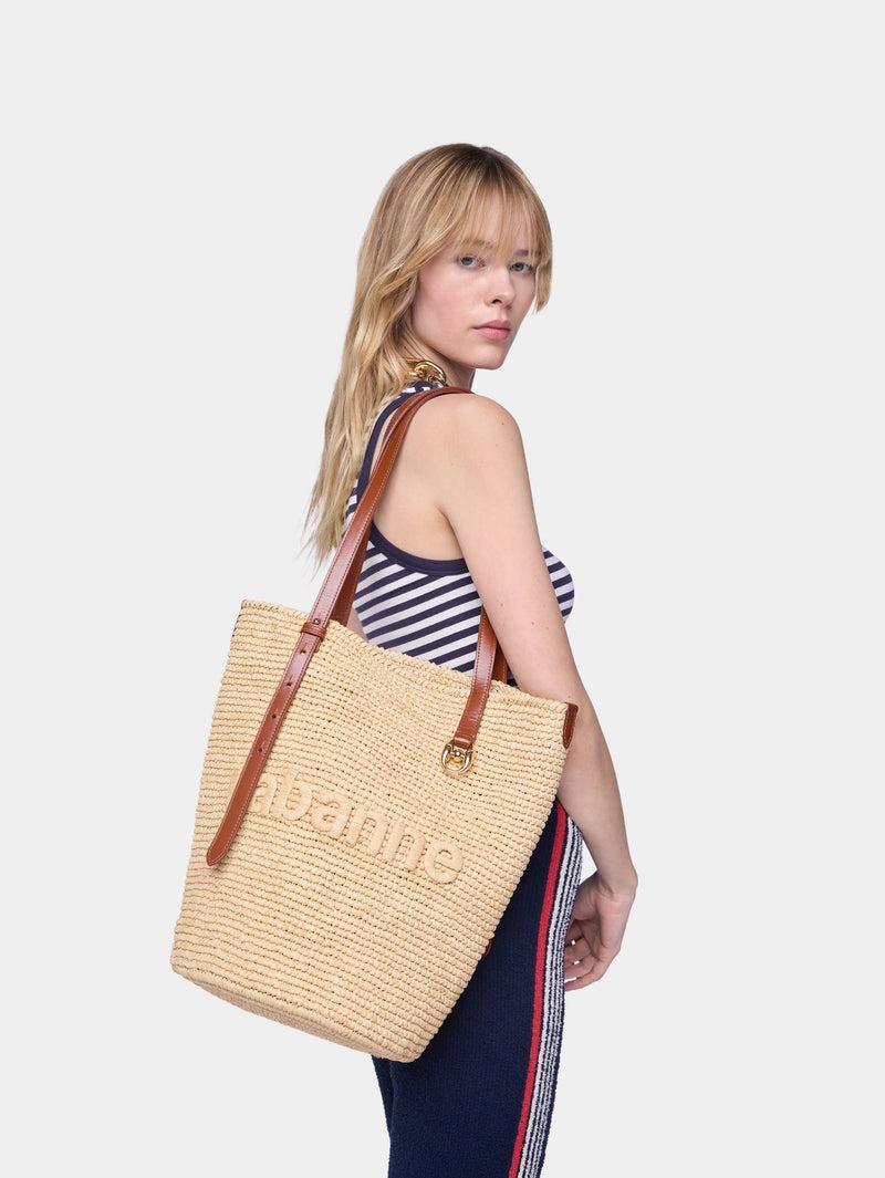 NATURAL RAFFIA TOTE BAG WITH CHARMS Product Image