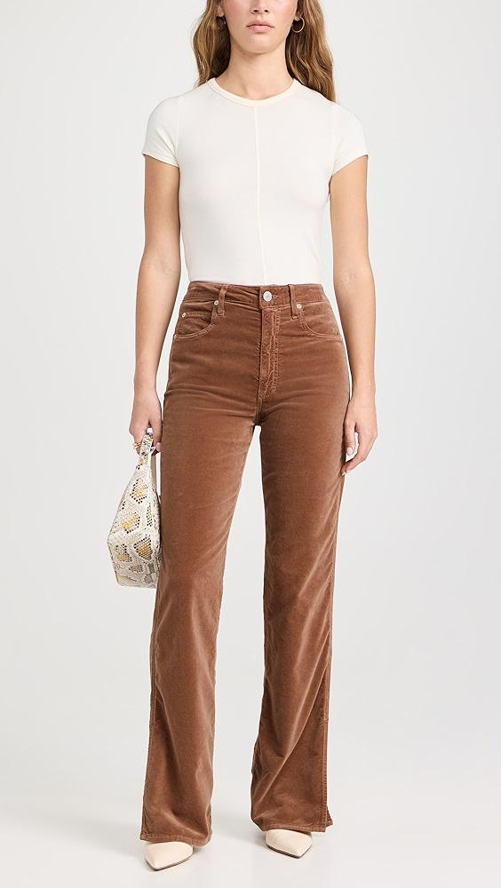 AMO Liz Velvet Split Flare Jeans | Shopbop Product Image