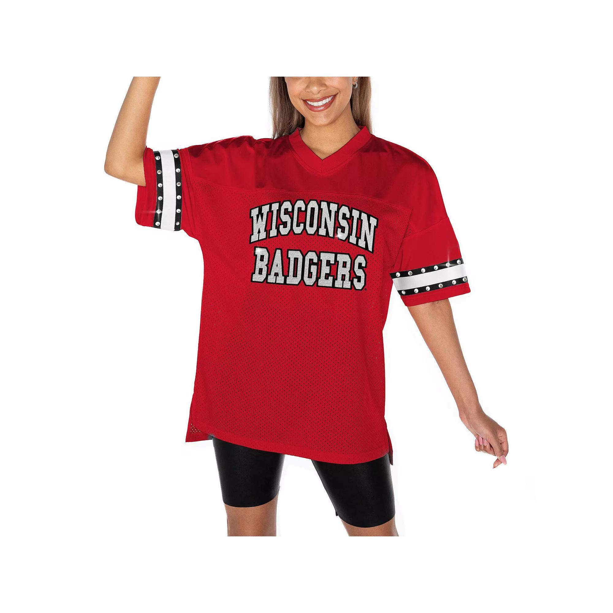 Women's Gameday Couture Red Wisconsin Badgers Until Kickoff Rhinestone Fashion T-Shirt, Size: XXL Product Image