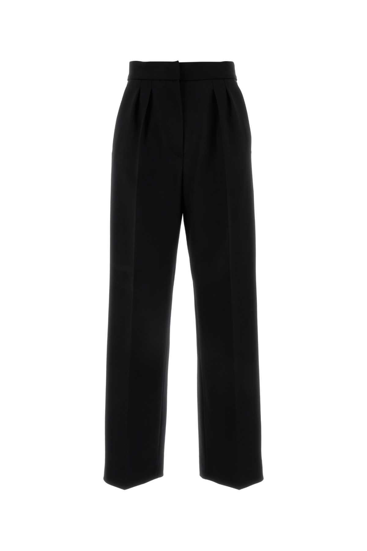 MAX MARA Virgin Wool-blend Pleated Trousers In Black Product Image