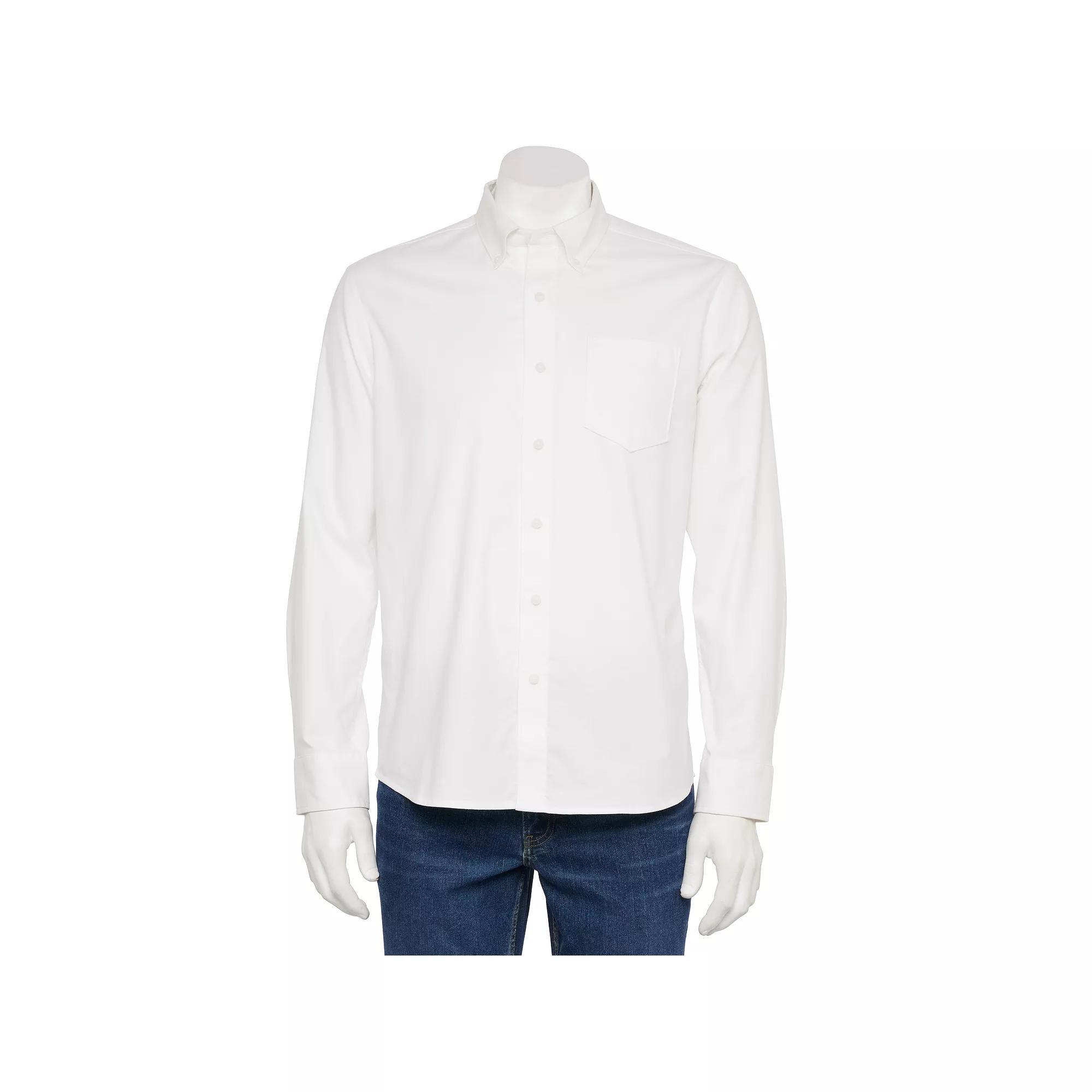Men's Sonoma Goods For Life® Adaptive Long Sleeve Perfect Length Shirt, Size: Small, Castlerock Product Image