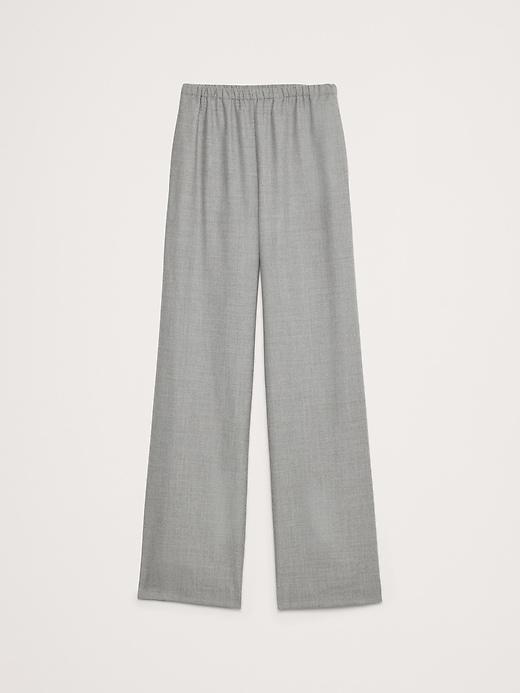 Pull-On Wide-Leg Drapey Twill Pant Product Image
