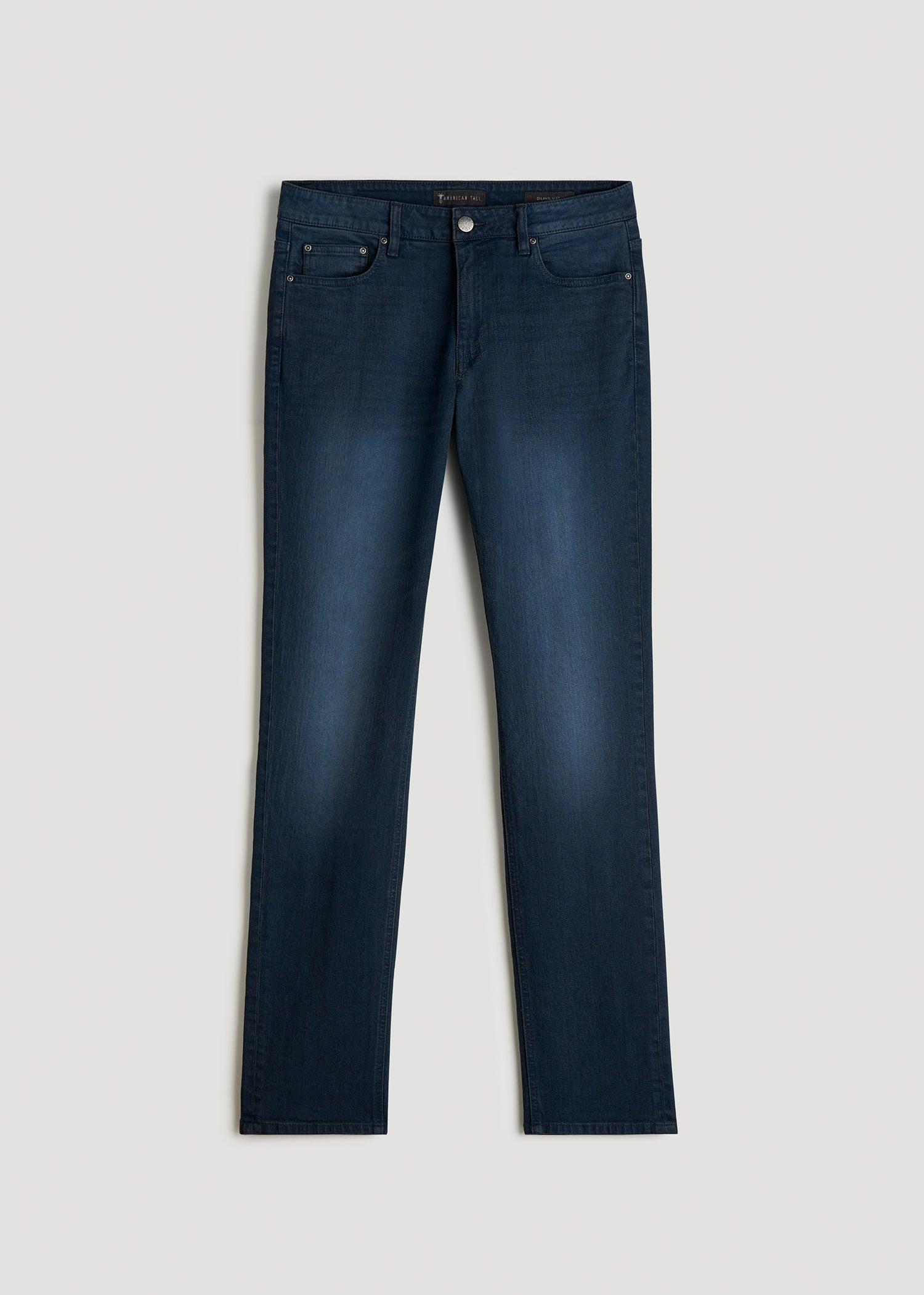 Dylan Slim Fit Jeans for Tall Men in Faded Blue Black Product Image