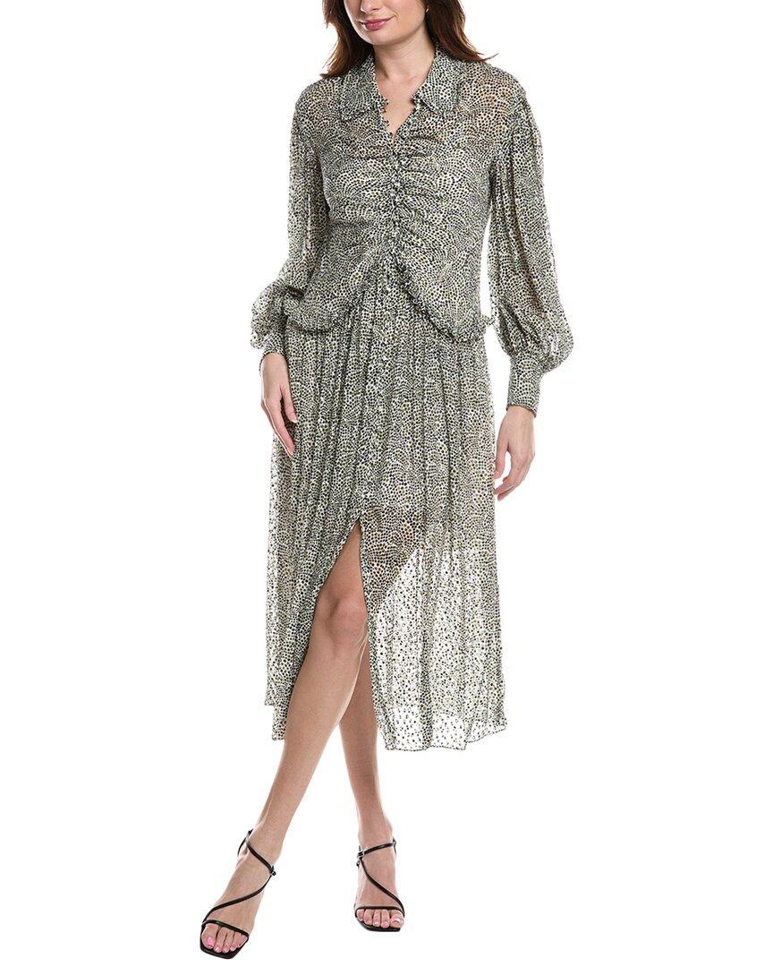 REBECCA TAYLOR Fleur Ruffle Silk-blend Maxi Dress In Green Product Image