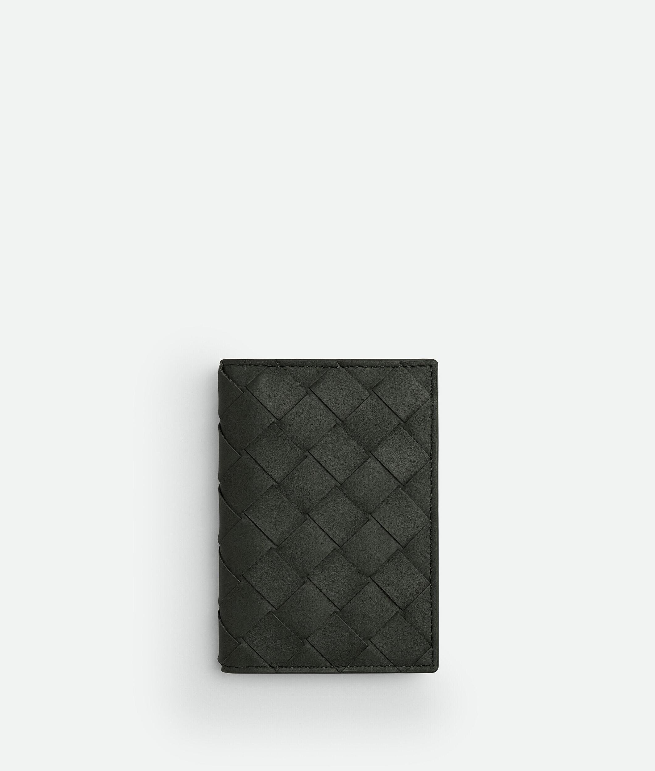BOTTEGA VENETA Intrecciato Flap Card Case In Dark Green Product Image