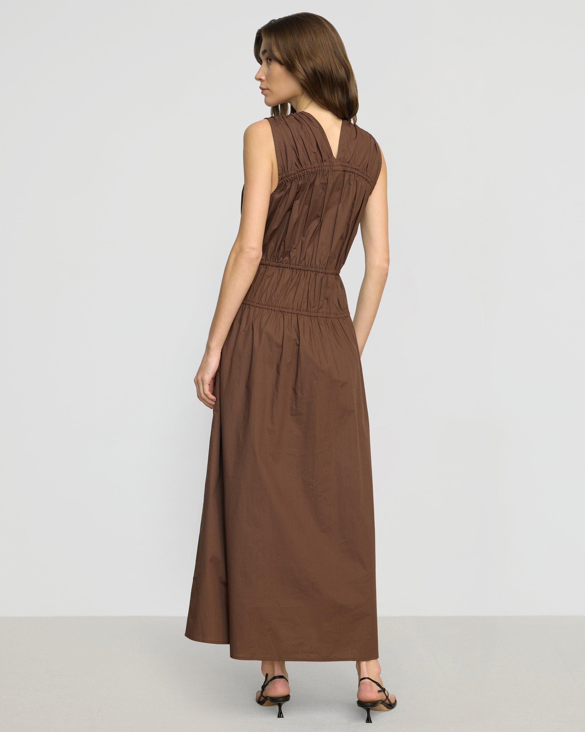 Iga Gathered Organic Cotton Maxi Dress Product Image