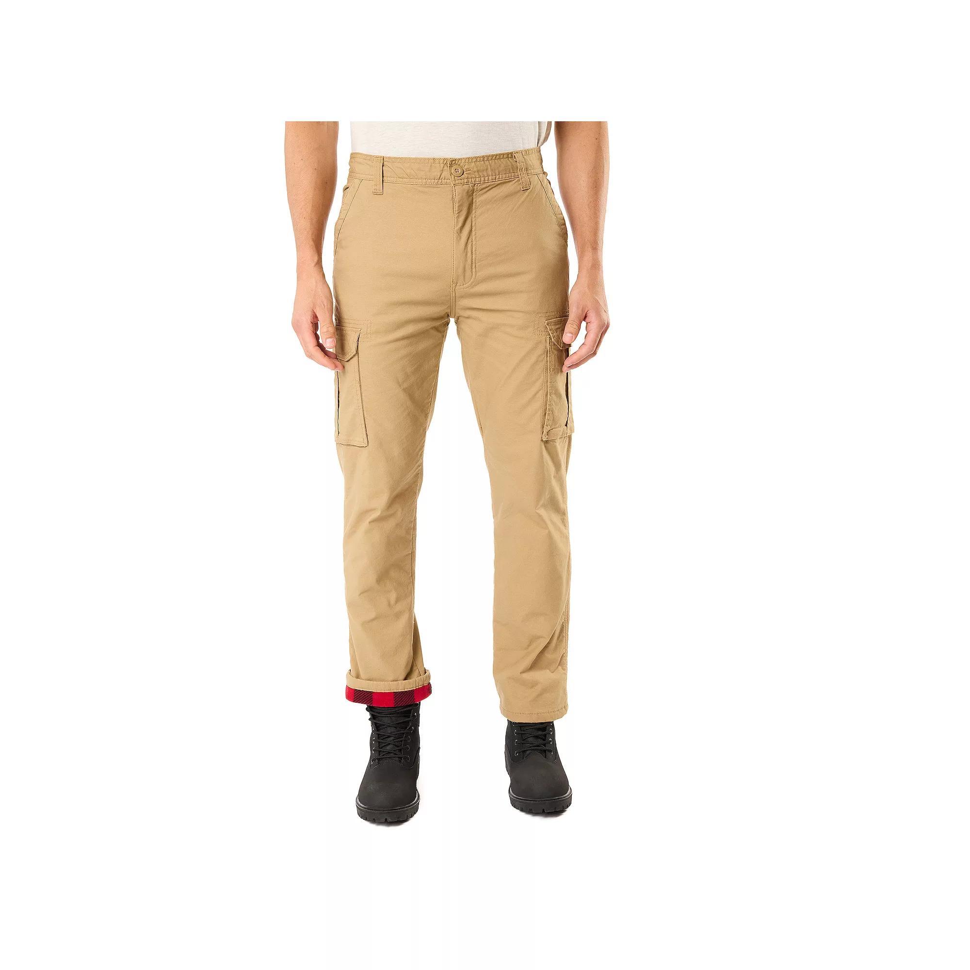 Men's Smith's Workwear Relaxed-Fit Print Fleece-Lined Cargo Canvas Pants, Size: 40 X 32, Brown Product Image