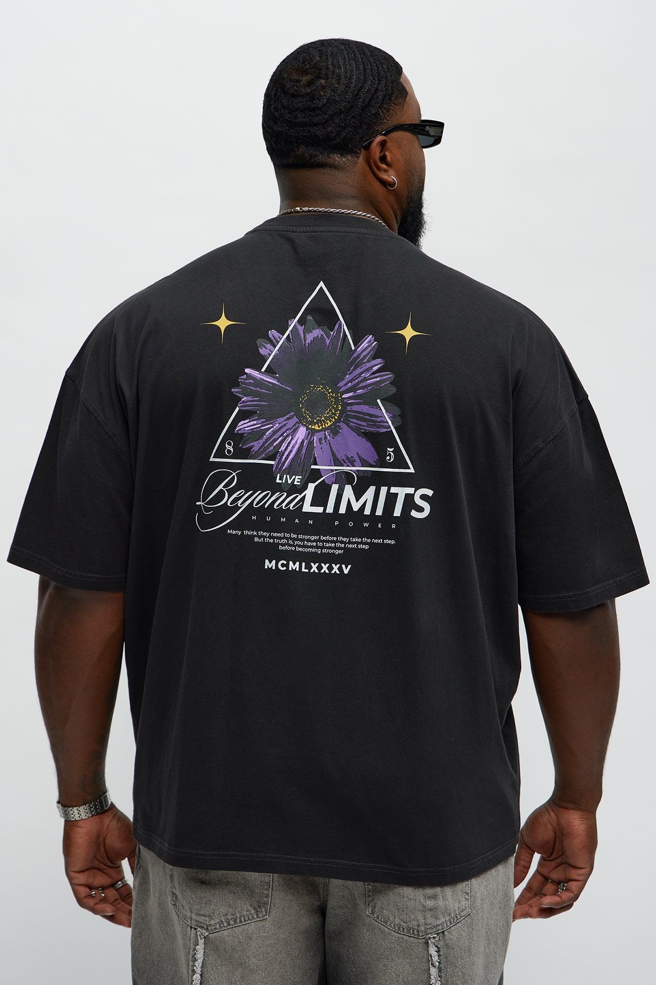 Live Beyond Limits Oversized Short Sleeve Tee - Black Wash Product Image